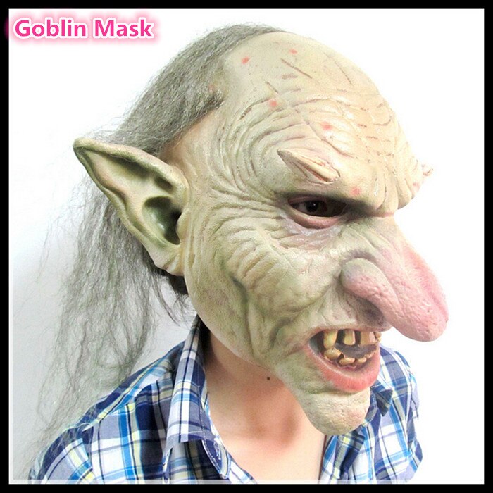  ҷ Ƽ ڽ Ҹ ġ  ũ  ڽ Costome, ǻ ӿ   ũ/Free shipping Halloween Party Cosplay Creepy Goblin Mask Head For Cosplay and Co